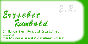 erzsebet rumbold business card